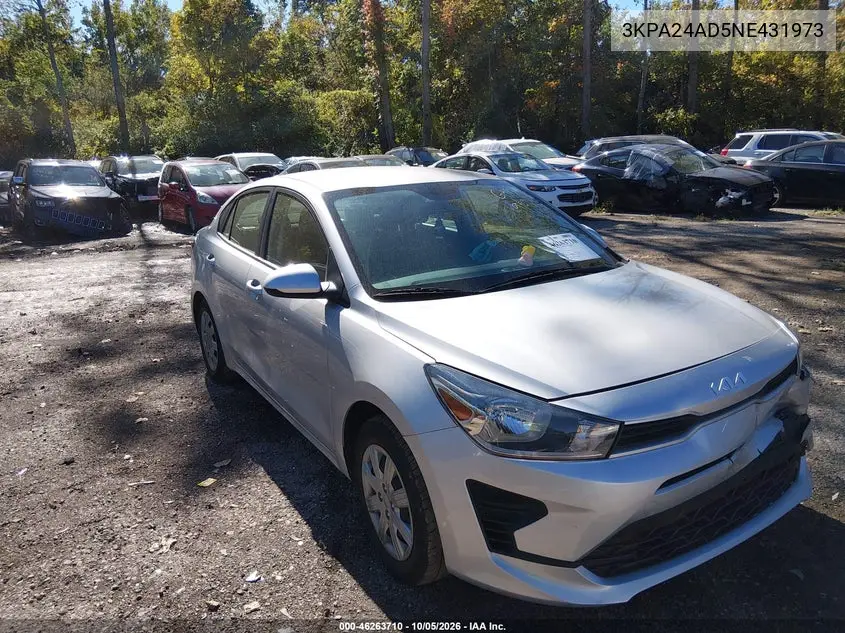 KIA RIO 2022, VIN 3KPA24AD5NE431973