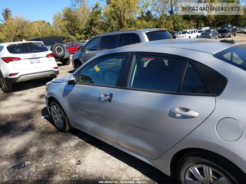 2022 KIA RIO VIN 3KPA24AD5NE431973 — фото 14