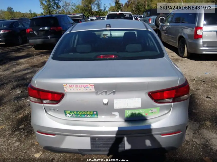 2022 KIA RIO VIN 3KPA24AD5NE431973 — фото 16