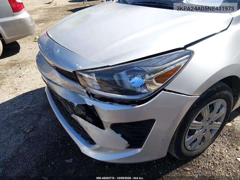 2022 KIA RIO VIN 3KPA24AD5NE431973 — фото 6