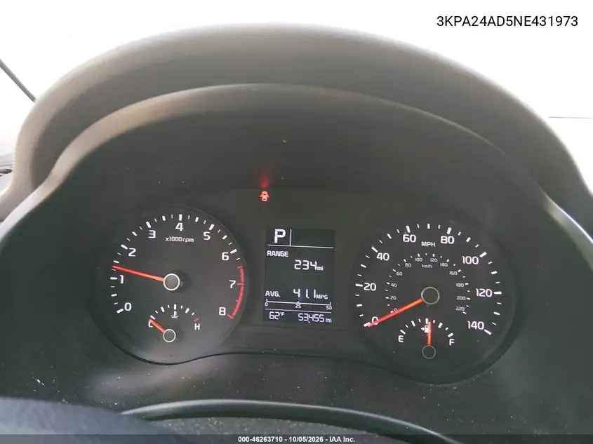 2022 KIA RIO VIN 3KPA24AD5NE431973 — фото 7