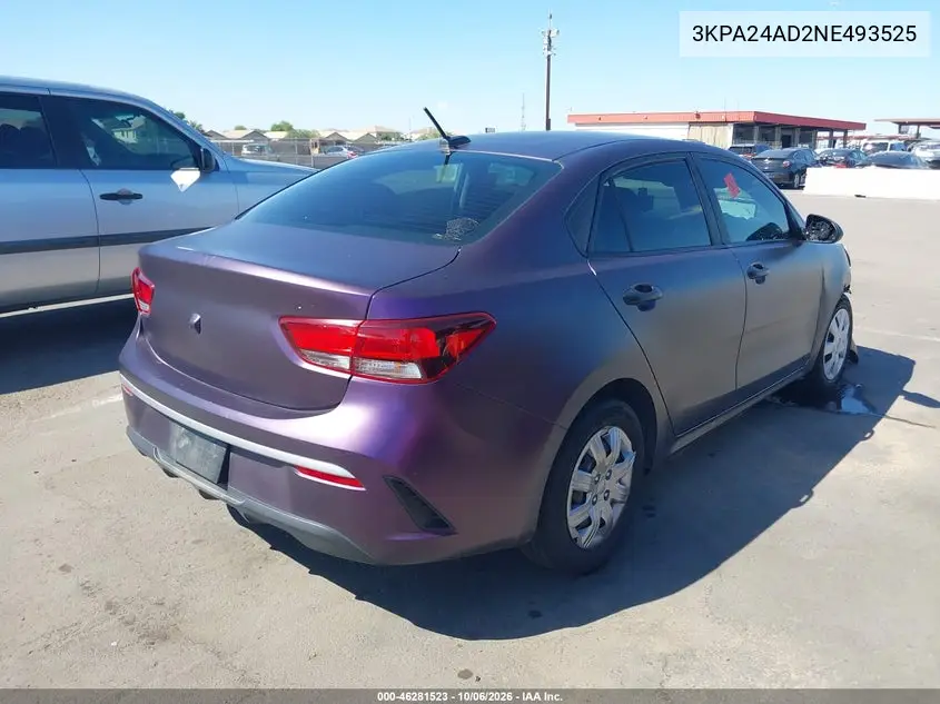 2022 KIA RIO VIN 3KPA24AD2NE493525 — фото 4