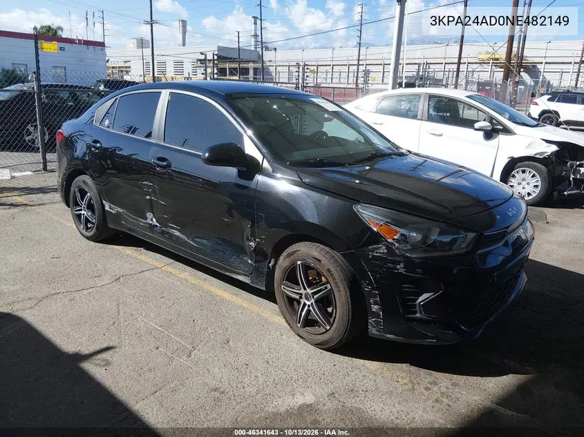 KIA RIO 2022, VIN 3KPA24AD0NE482149