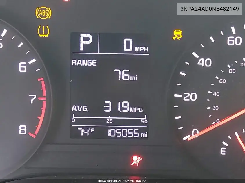 2022 KIA RIO VIN 3KPA24AD0NE482149 — фото 15