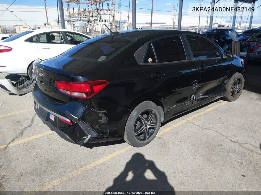 2022 KIA RIO VIN 3KPA24AD0NE482149 — фото 4