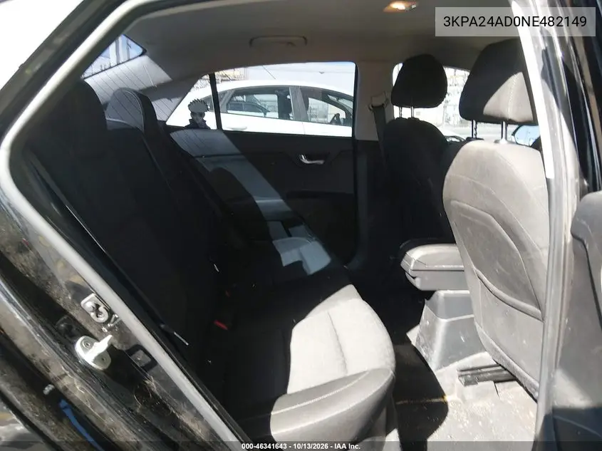 2022 KIA RIO VIN 3KPA24AD0NE482149 — фото 8