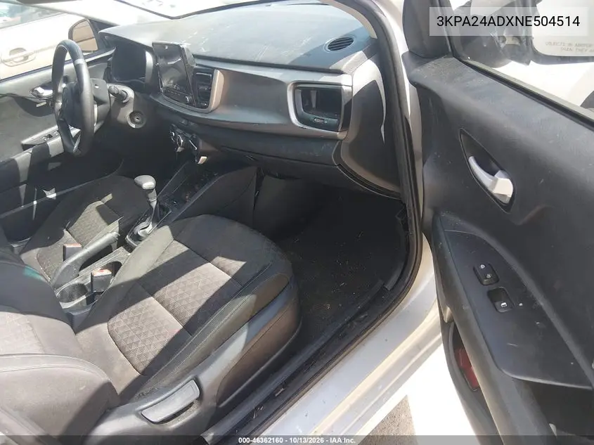 2022 KIA RIO VIN 3KPA24ADXNE504514 — фото 5