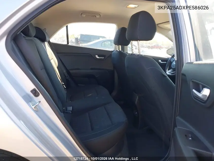 2023 KIA RIO VIN 3KPA25ADXPE586026 — фото 8