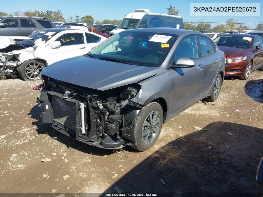 2023 KIA RIO VIN 3KPA24AD2PE526672 — фото 2