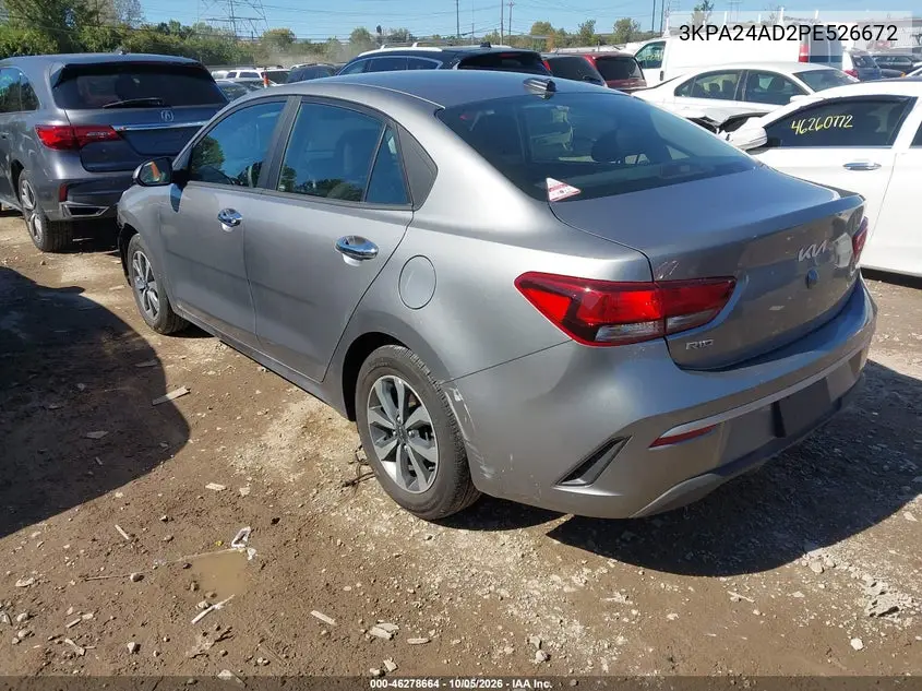 2023 KIA RIO VIN 3KPA24AD2PE526672 — фото 3