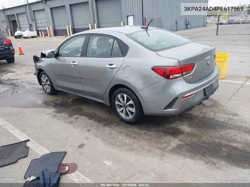 2023 KIA RIO VIN 3KPA24AD4PE617569 — фото 3