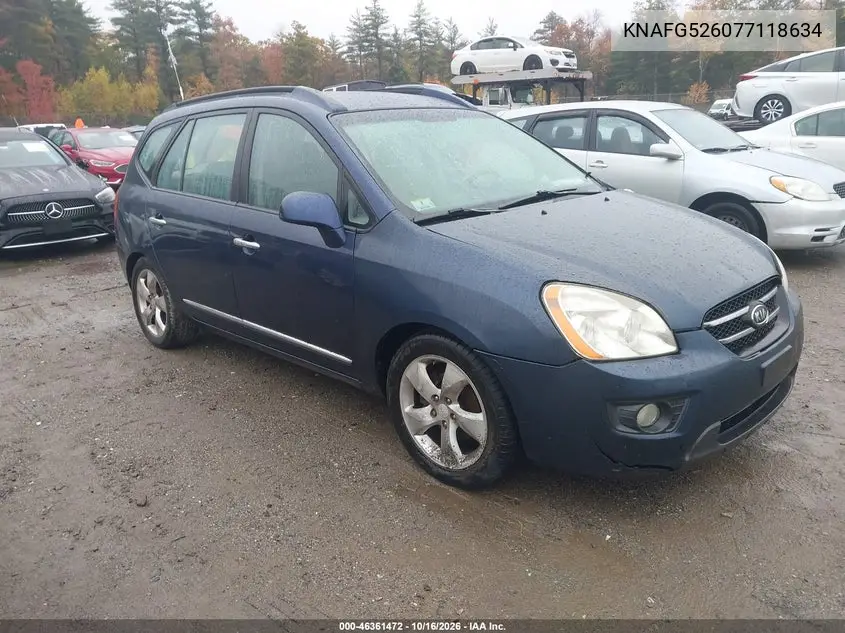 KIA RONDO 2007, VIN KNAFG526077118634