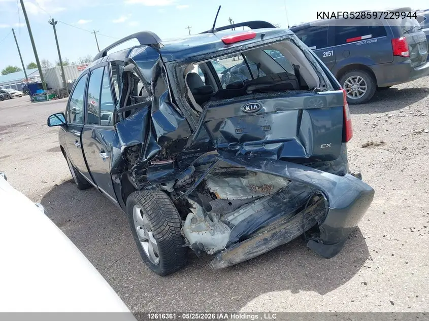 2009 KIA RONDO VIN KNAFG528597229944 — фото 3