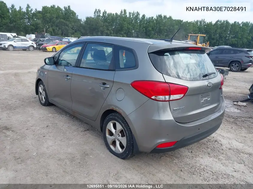 2014 KIA RONDO VIN KNAHT8A30E7028491 — фото 3