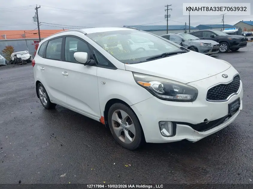 KIA RONDO 2014, VIN KNAHT8A33E7063932