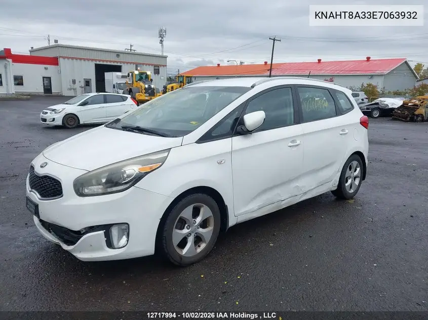 2014 KIA RONDO VIN KNAHT8A33E7063932 — фото 2