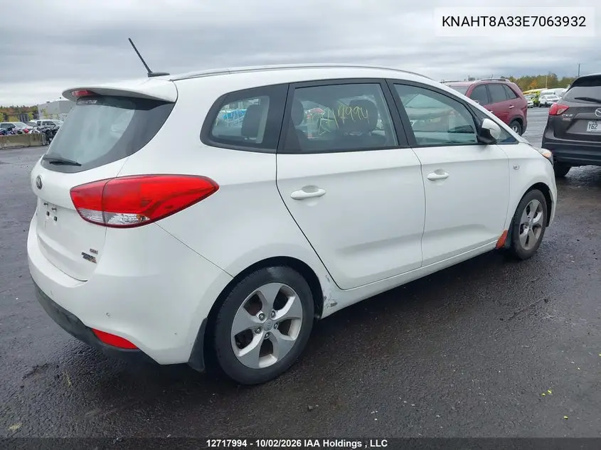 2014 KIA RONDO VIN KNAHT8A33E7063932 — фото 4