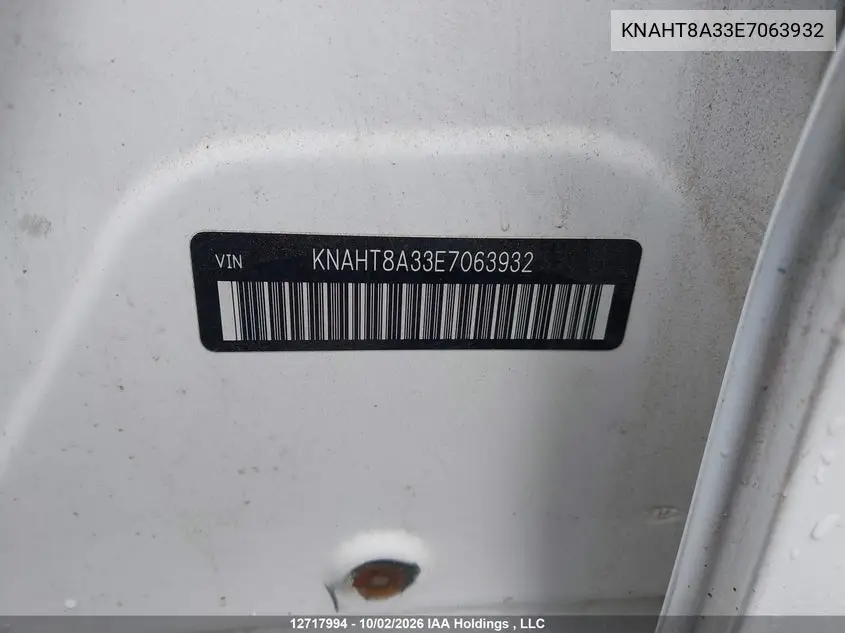 2014 KIA RONDO VIN KNAHT8A33E7063932 — фото 9