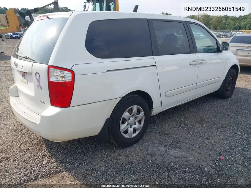 2006 KIA SEDONA VIN KNDMB233266051549 — фото 4
