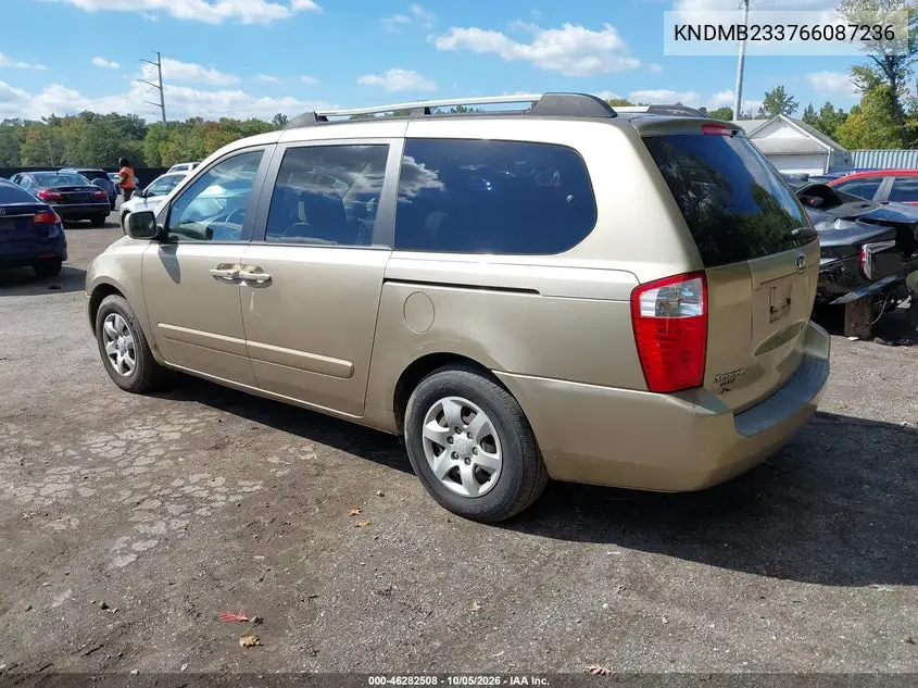 2006 KIA SEDONA VIN KNDMB233766087236 — фото 3