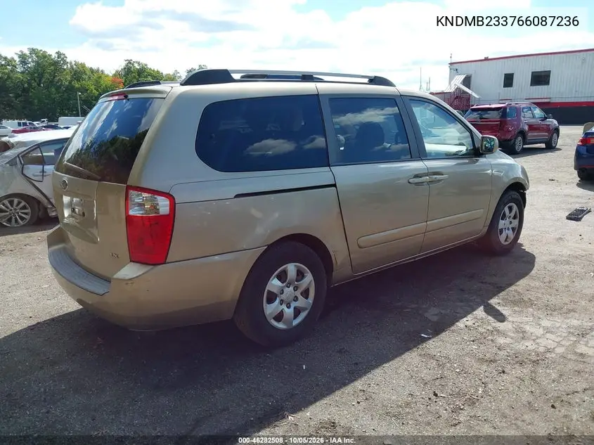 2006 KIA SEDONA VIN KNDMB233766087236 — фото 4