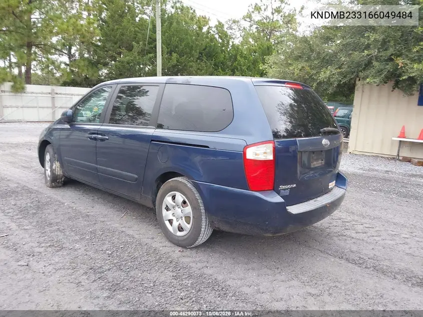 2006 KIA SEDONA VIN KNDMB233166049484 — фото 3