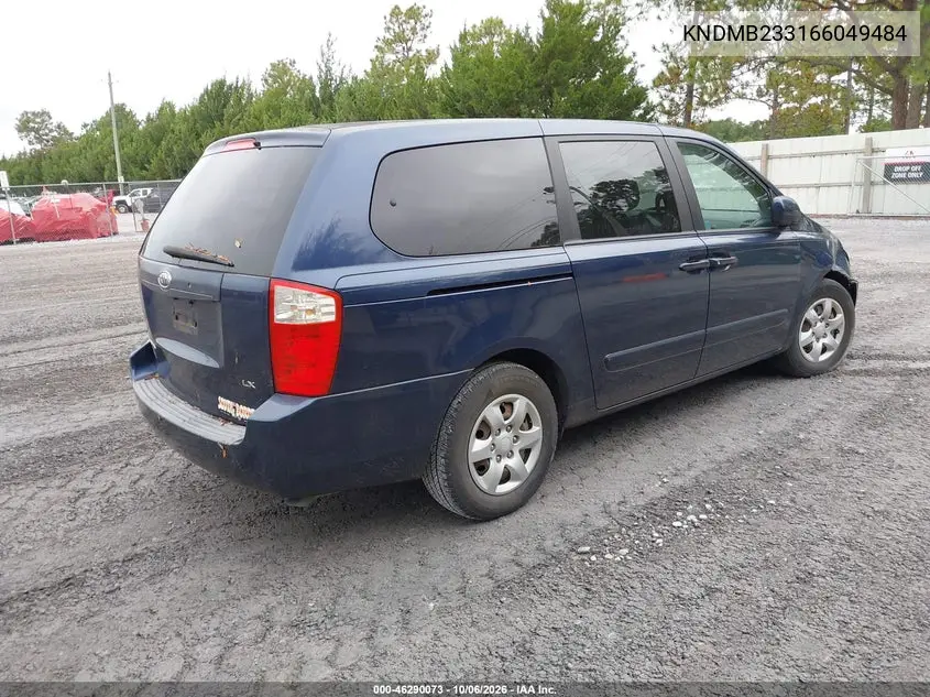 2006 KIA SEDONA VIN KNDMB233166049484 — фото 4