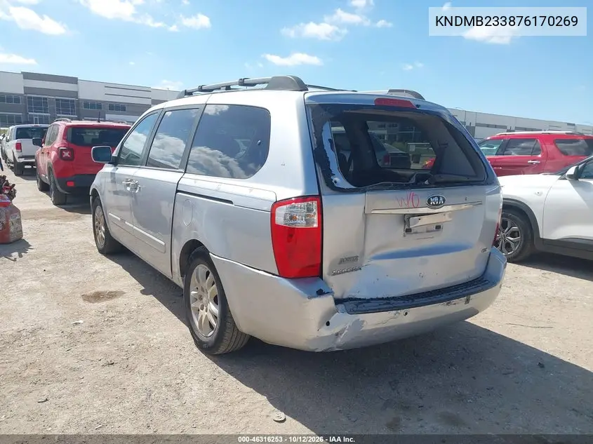 2007 KIA SEDONA VIN KNDMB233876170269 — фото 3