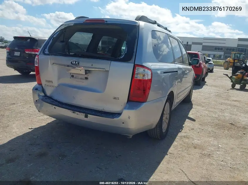 2007 KIA SEDONA VIN KNDMB233876170269 — фото 4