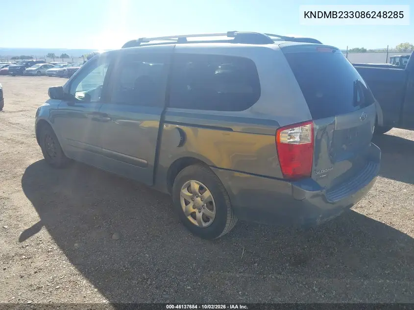 2008 KIA SEDONA VIN KNDMB233086248285 — фото 3