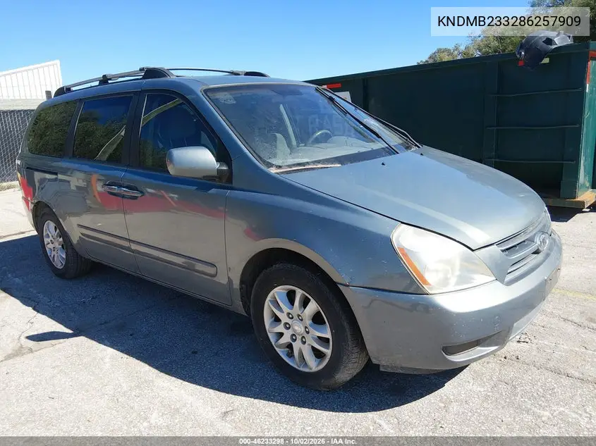 KIA SEDONA 2008, VIN KNDMB233286257909