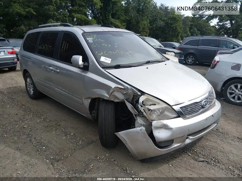 KIA SEDONA 2012, VIN KNDMG4C76C6431358