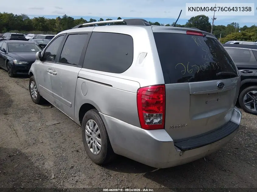 2012 KIA SEDONA VIN KNDMG4C76C6431358 — фото 3
