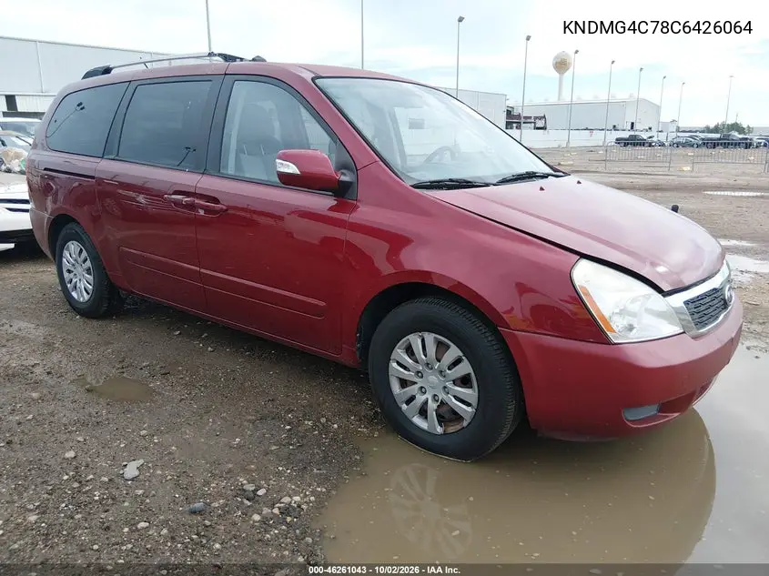 KIA SEDONA 2012, VIN KNDMG4C78C6426064
