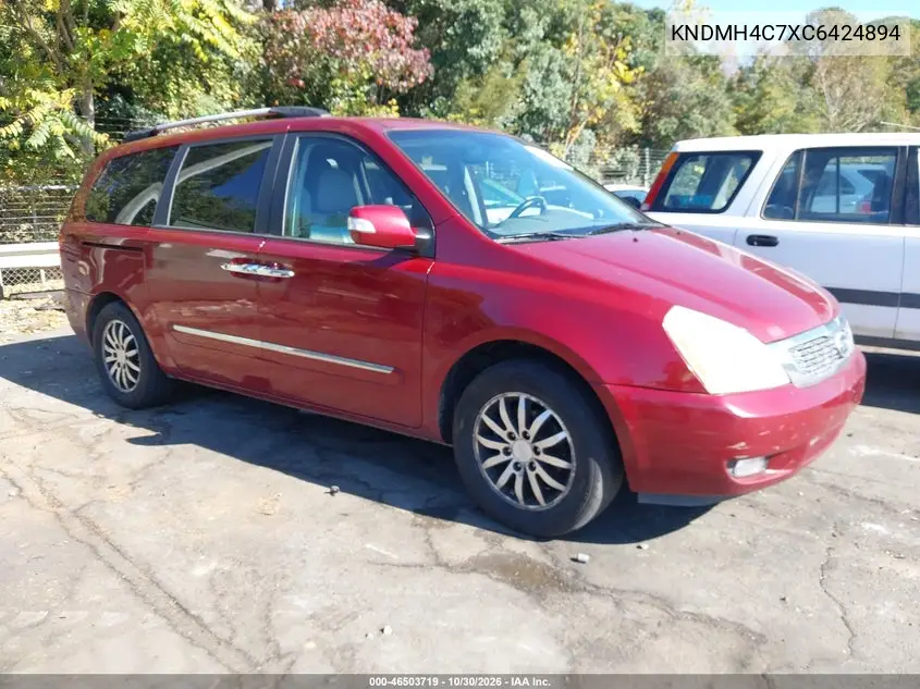 KIA SEDONA 2012, VIN KNDMH4C7XC6424894