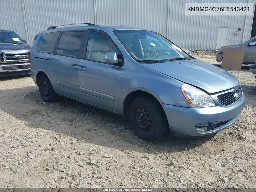 KIA SEDONA 2014, VIN KNDMG4C76E6543421