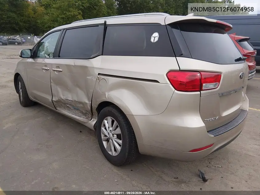 2015 KIA SEDONA VIN KNDMB5C12F6074958 — фото 3