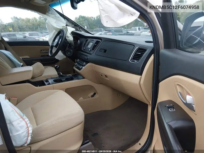 2015 KIA SEDONA VIN KNDMB5C12F6074958 — фото 5