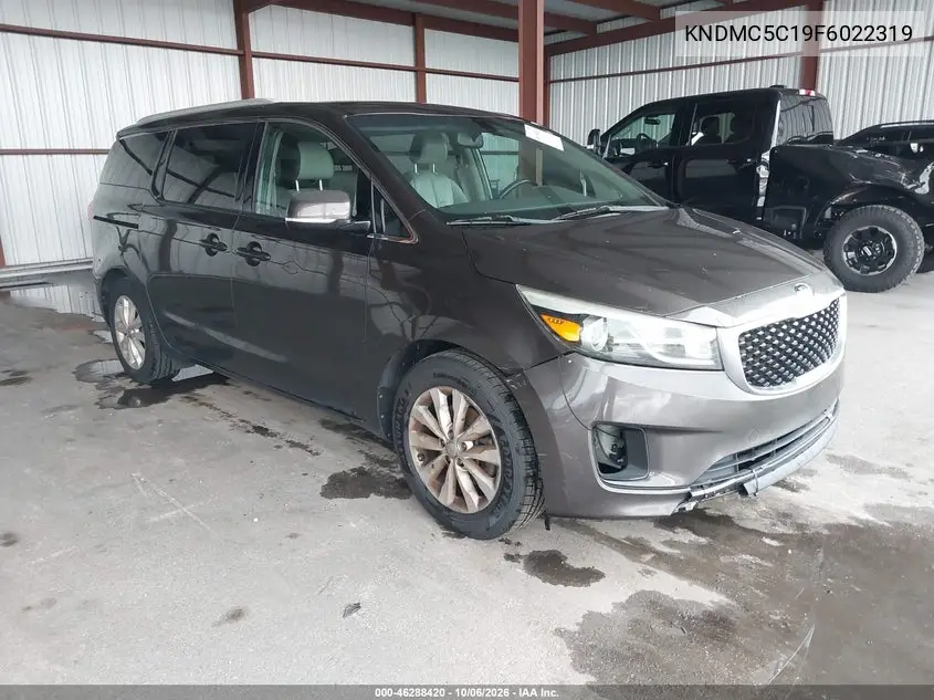 KIA SEDONA 2015, VIN KNDMC5C19F6022319