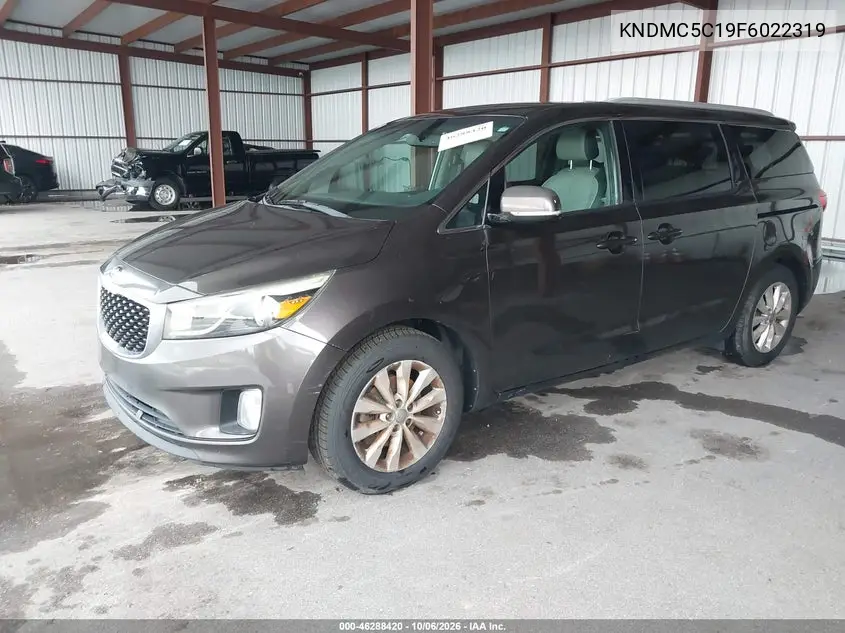 2015 KIA SEDONA VIN KNDMC5C19F6022319 — фото 2