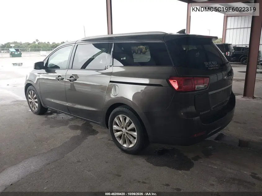 2015 KIA SEDONA VIN KNDMC5C19F6022319 — фото 3