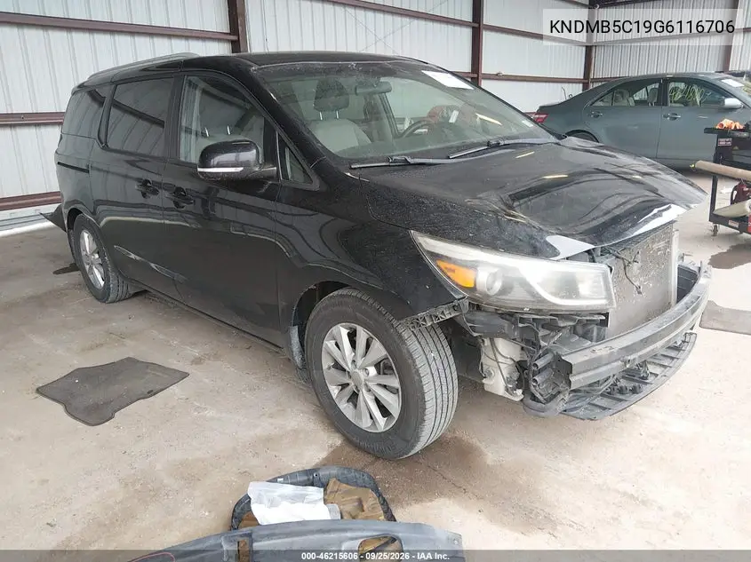 KIA SEDONA 2016, VIN KNDMB5C19G6116706