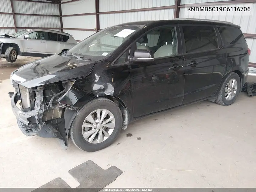 2016 KIA SEDONA VIN KNDMB5C19G6116706 — фото 2
