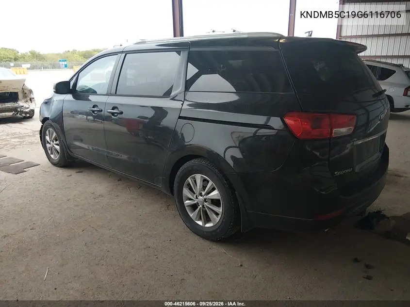2016 KIA SEDONA VIN KNDMB5C19G6116706 — фото 3