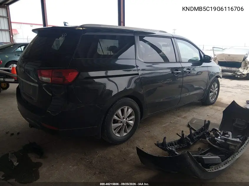 2016 KIA SEDONA VIN KNDMB5C19G6116706 — фото 4