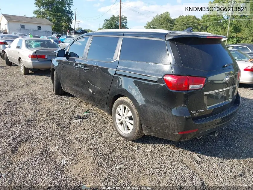 KIA SEDONA 2016, VIN KNDMB5C10G6213521