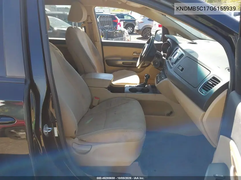 2016 KIA SEDONA VIN KNDMB5C17G6155939 — фото 5