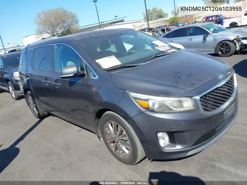 KIA SEDONA 2016, VIN KNDMC5C12G6103955