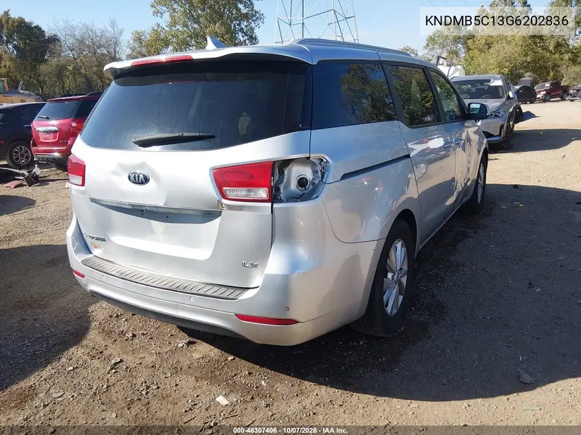 2016 KIA SEDONA VIN KNDMB5C13G6202836 — фото 4