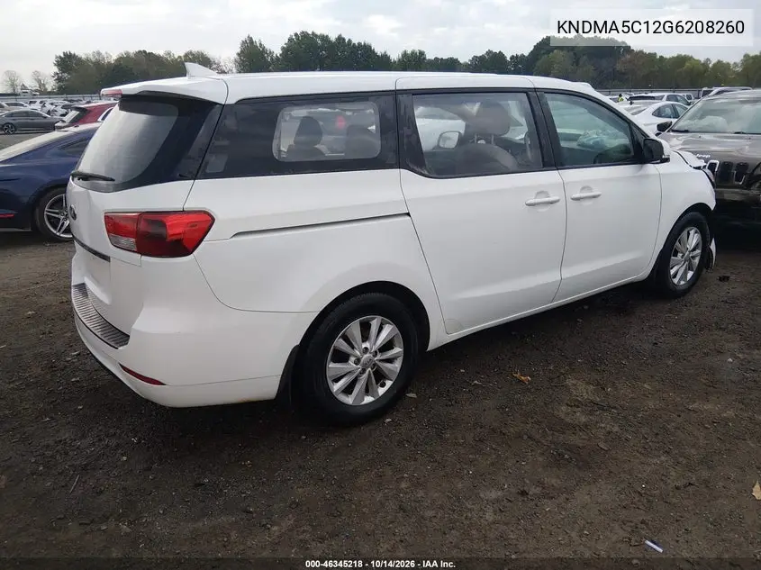 2016 KIA SEDONA VIN KNDMA5C12G6208260 — фото 4